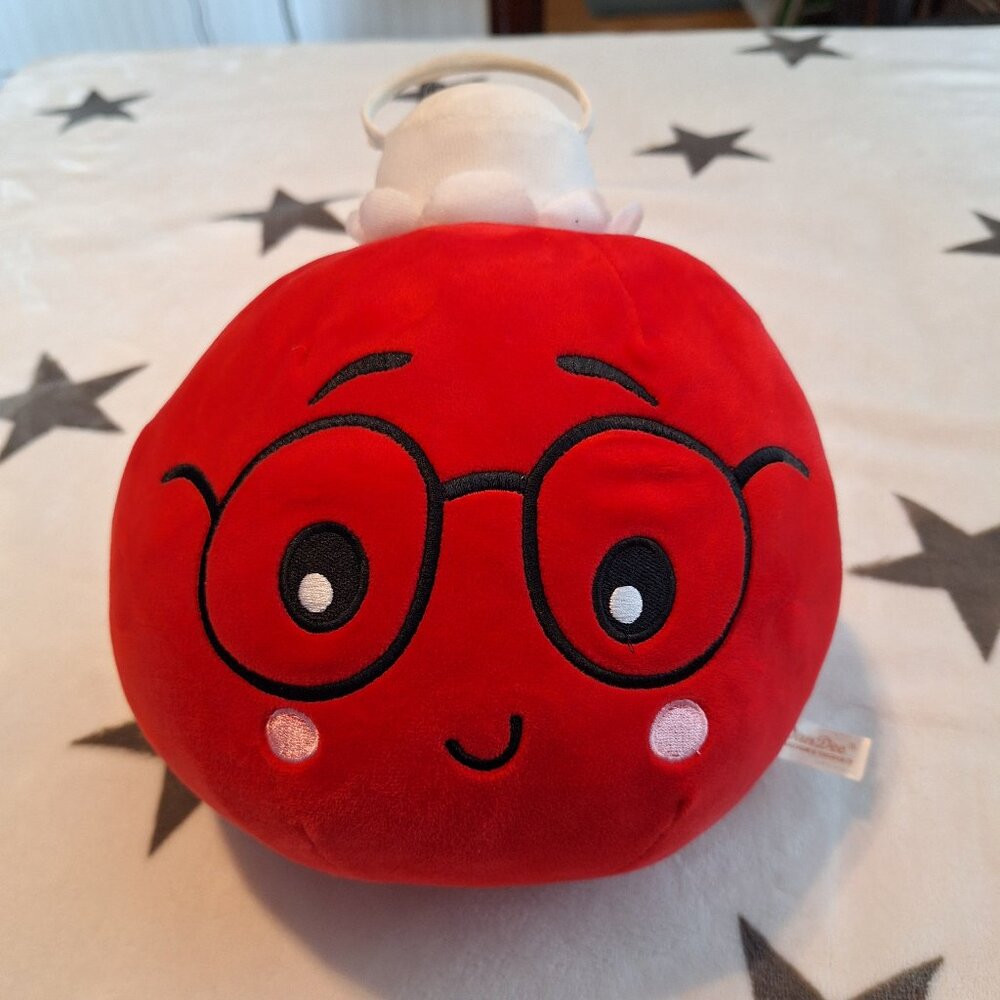 Dan Dee Plush Christmas Ornament Collector's Choice Red Glasses White Elephant